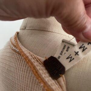 Long Sleeve Henley Free People M All Cotton T-shirt